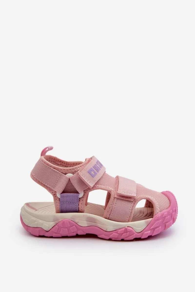 Chłopięce>Big Star Shoes Sandały Dziewczęce Na Rzepy Big Star NN374238 Różowe Różowy