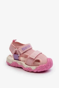New Sandały Dziewczęce Na Rzepy Big Star NN374234 Różowe Dzieci Dziewczęce