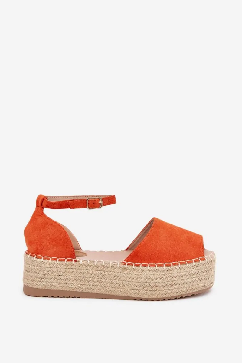 Hot Sandały Espadryle Damskie Na Platformie Z Plecionką Pomarańczowe Selise Damskie Sandały Płaskie|Espadryle Na Platformie
