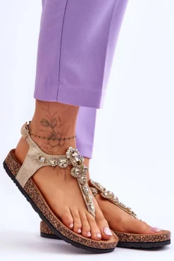 Sandały Płaskie><noscript><img width=