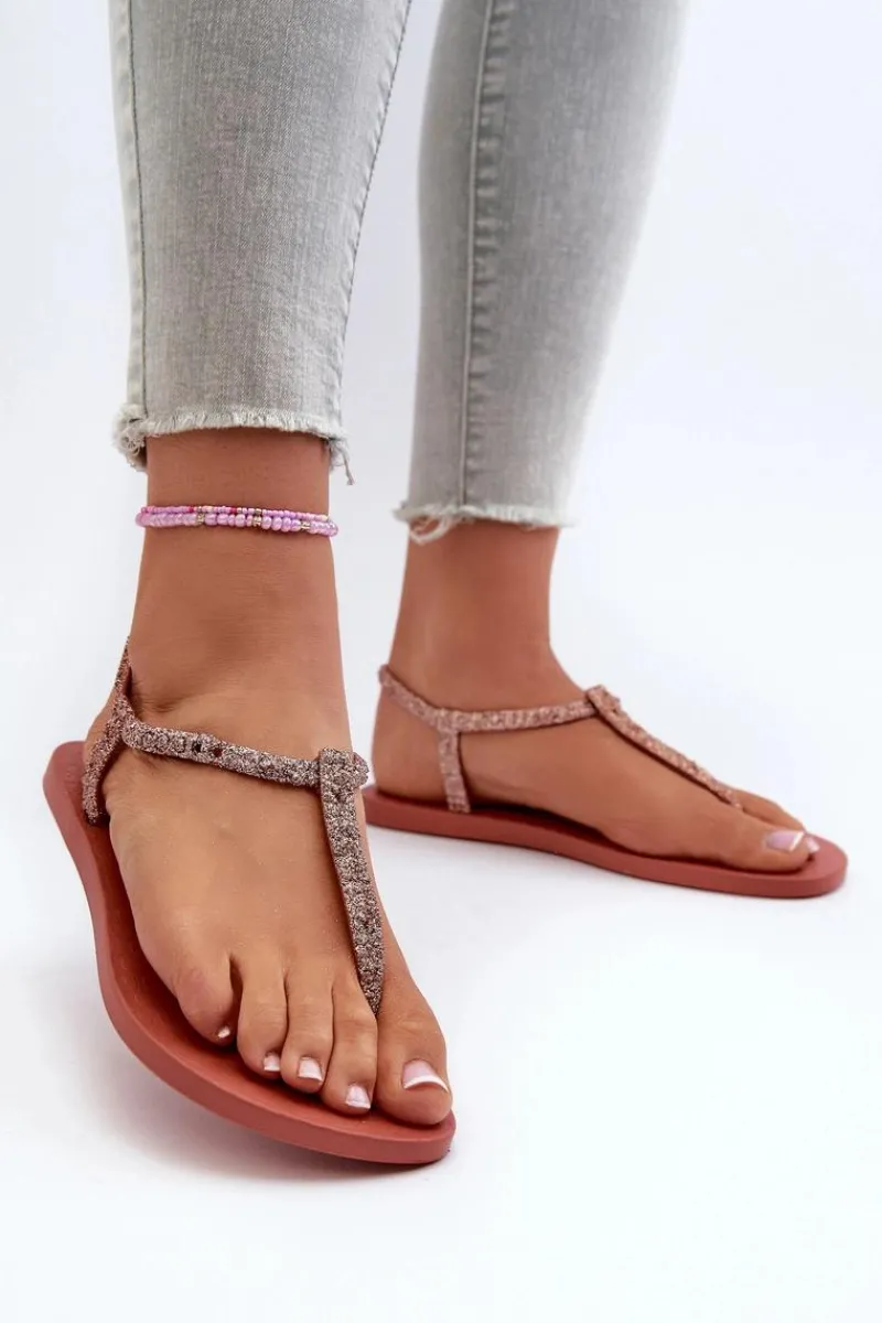 Online Ipanema Sandały Japonki Z Brokatem Damskie 26914 Class Brilha Fem Koralowe Różowy