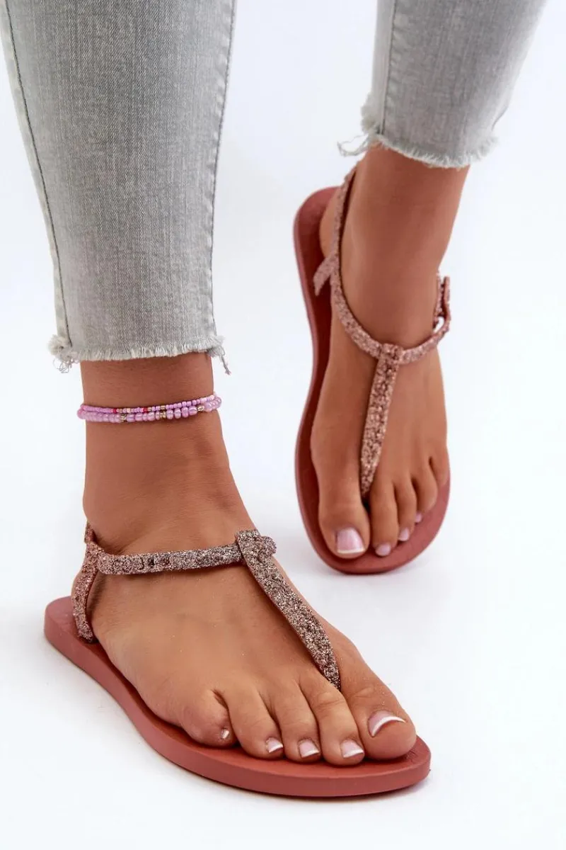 Online Ipanema Sandały Japonki Z Brokatem Damskie 26914 Class Brilha Fem Koralowe Różowy