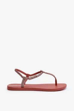 Online Ipanema Sandały Japonki Z Brokatem Damskie 26914 Class Brilha Fem Koralowe Różowy