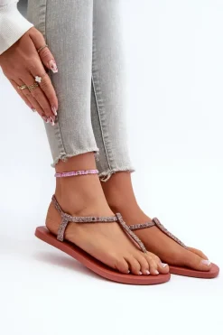 Online Ipanema Sandały Japonki Z Brokatem Damskie 26914 Class Brilha Fem Koralowe Różowy