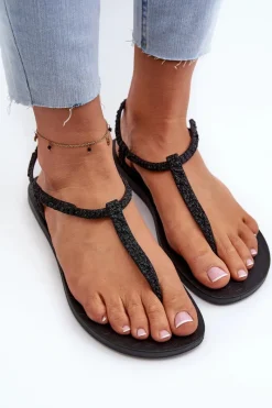 Discount Ipanema Sandały Japonki Z Brokatem Damskie 26914 Class Brilha Fem Czarne