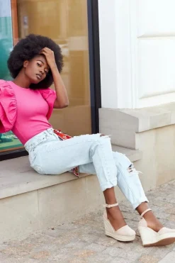 Online Sandały Na Koturnie Z Plecionką Beżowe Avocado Damskie Sandały Na Koturnie