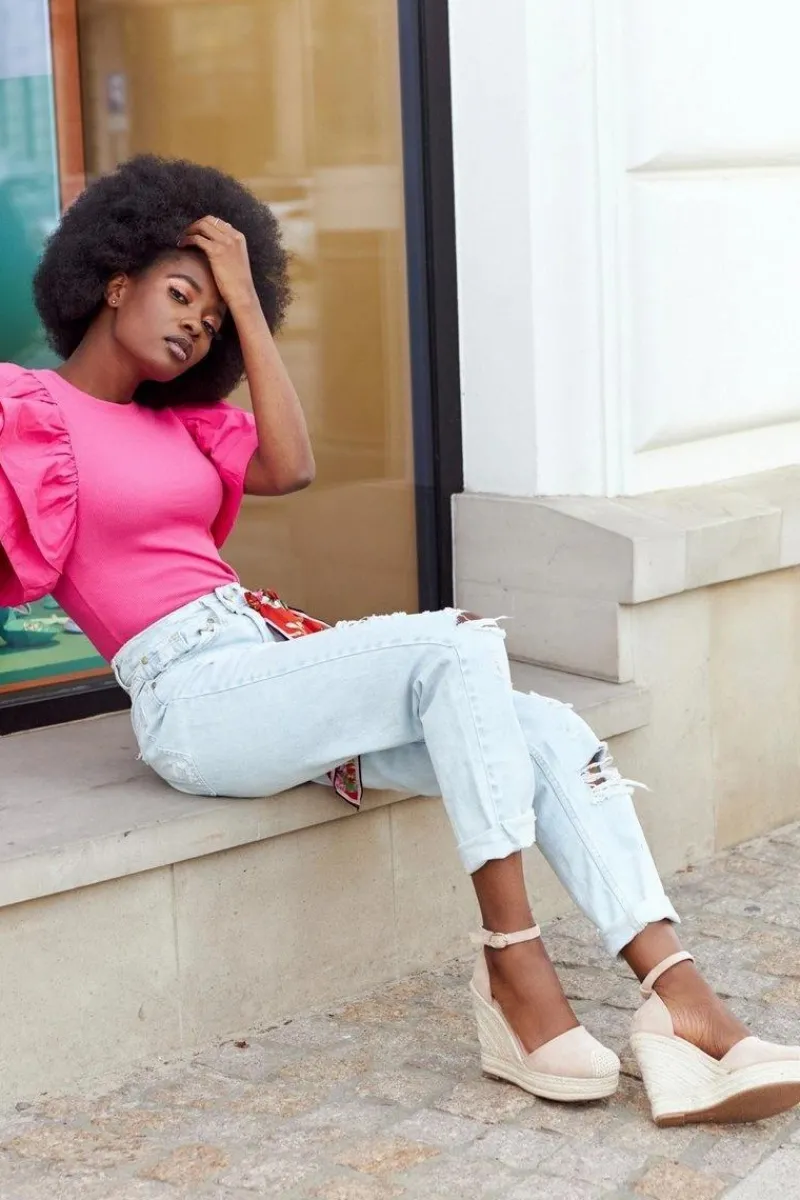 Online Sandały Na Koturnie Z Plecionką Beżowe Avocado Damskie Sandały Na Koturnie