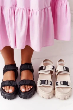 Sandały Płaskie><noscript><img width=