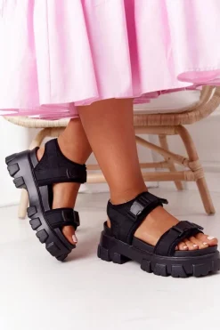 Sandały Płaskie><noscript><img width=