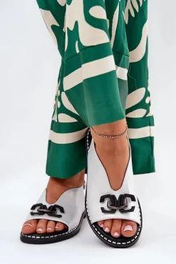 Discount Boto Sandały Na Płaskim Obcasie Z Ozdobą Eko Skóra Srebrne Tillireta Srebrny