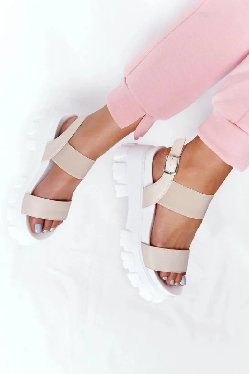 Discount Sandały Na Platformie Beżowe Vagabond Damskie Sandały Gumowe|Sandały Płaskie