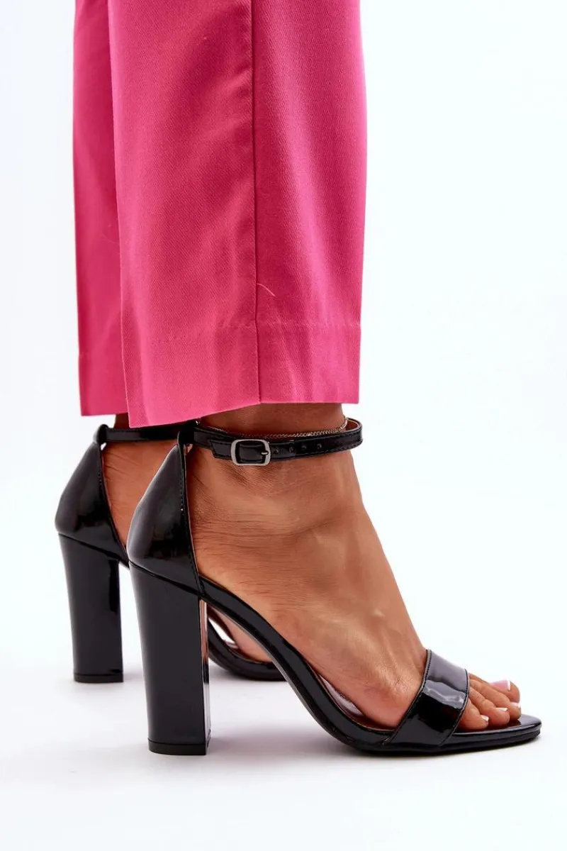 Sandały Na Obcasie>Boto Sandały Na Słupku Czarne Thakko