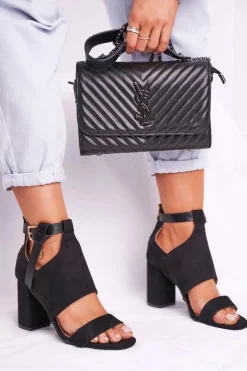 Sandały Na Obcasie>Buty damskie Vinceza Sandały Na Słupku Z Cholewką Vinceza 20-17054 Czarne