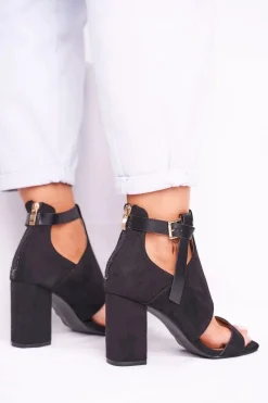 Sandały Na Obcasie>Buty damskie Vinceza Sandały Na Słupku Z Cholewką Vinceza 20-17054 Czarne