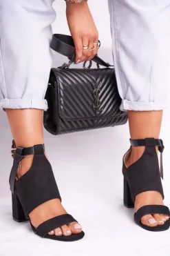 Sandały Na Obcasie></noscript>Buty damskie Vinceza Sandały Na Słupku Z Cholewką Vinceza 20-17054 Czarne