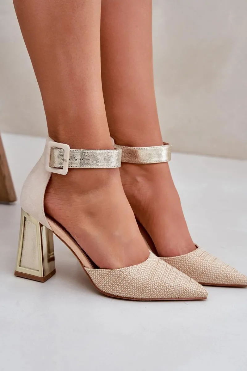 Best Sandały Na Słupku Ze Szpiczastymi Noskami Złote Gekkaria Damskie Sandały Na Słupku|Sandały Na Obcasie