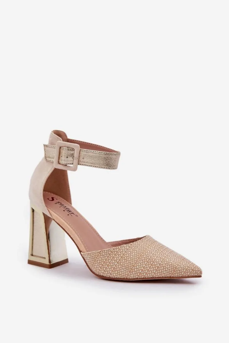 Best Sandały Na Słupku Ze Szpiczastymi Noskami Złote Gekkaria Damskie Sandały Na Słupku|Sandały Na Obcasie