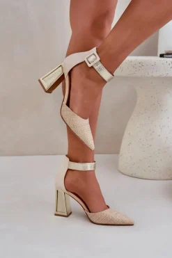 Best Sandały Na Słupku Ze Szpiczastymi Noskami Złote Gekkaria Damskie Sandały Na Słupku|Sandały Na Obcasie