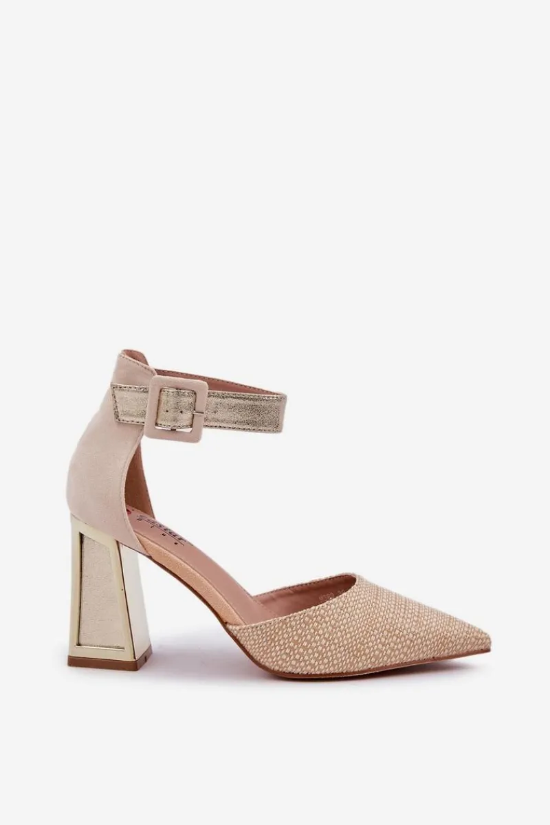 Best Sandały Na Słupku Ze Szpiczastymi Noskami Złote Gekkaria Damskie Sandały Na Słupku|Sandały Na Obcasie