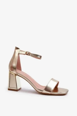 Sandały Na Obcasie>Boto Sandały Na Słupku Złote Pholia