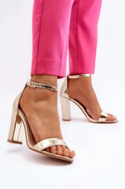 Sandały Na Obcasie>Boto Sandały Na Słupku Złote Thakko