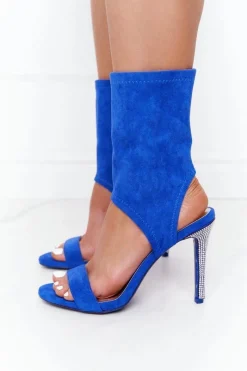 Boto Sandały Na Szpilce Z Cyrkoniami Lu Boo Niebieskie