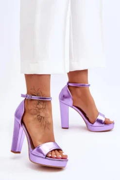 Sandały Na Obcasie>Boto Sandały Na Wysokim Obcasie Fioletowe Mandy
