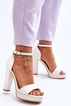 Sandały Na Obcasie>Boto Sandały Na Wysokim Obcasie Białe Mandy