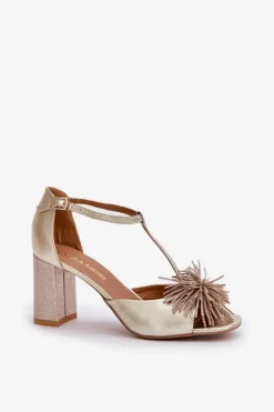 Sandały Na Słupku|Sandały Na Obcasie><noscript><img width=