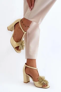 Sandały Na Słupku|Sandały Na Obcasie><noscript><img width=