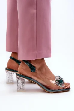 Sandały Na Słupku|Sandały Na Obcasie><noscript><img width=