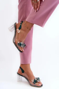 Sandały Na Słupku|Sandały Na Obcasie><noscript><img width=