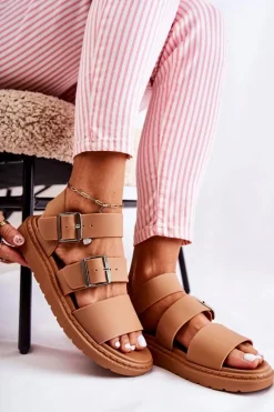 Outlet Boto Sandały Z Klamrą Camel Reese