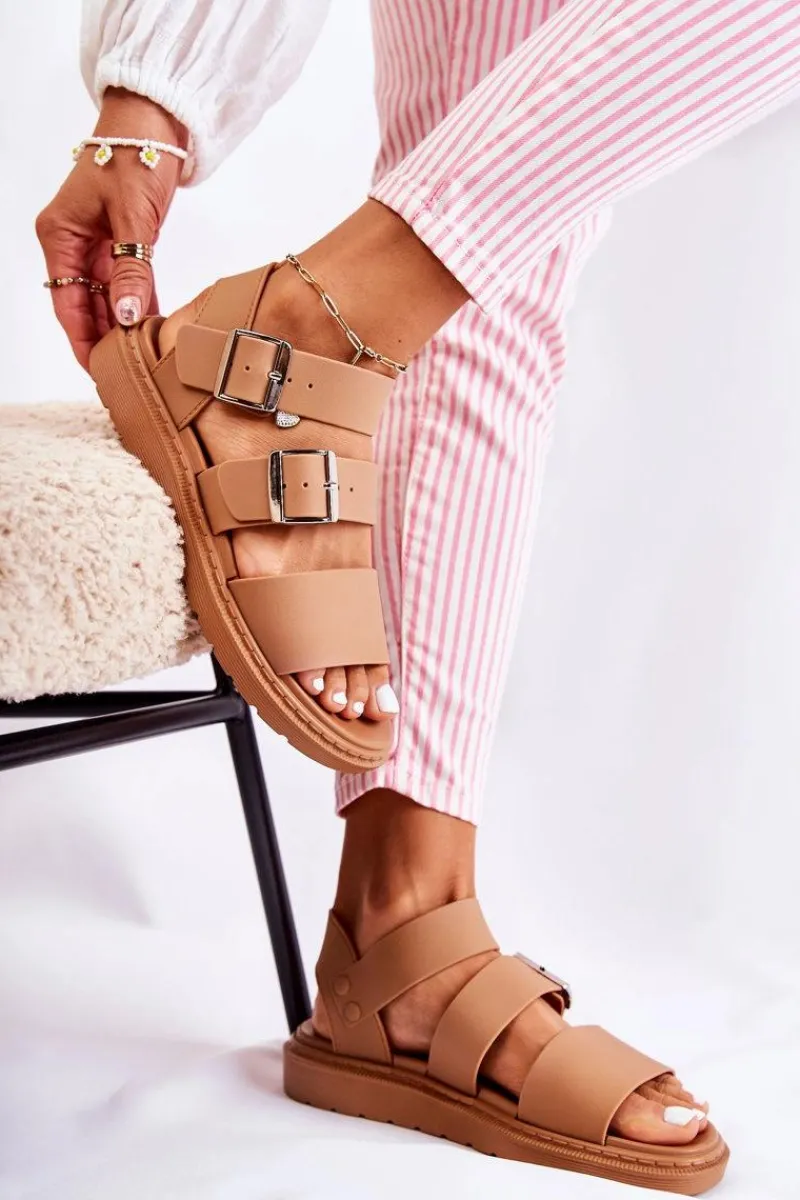 Outlet Boto Sandały Z Klamrą Camel Reese