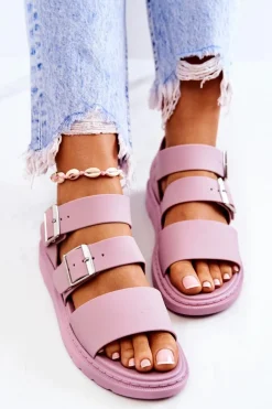 Sandały Gumowe|Sandały Płaskie>Boto Sandały Z Klamrą Fioletowe Reese