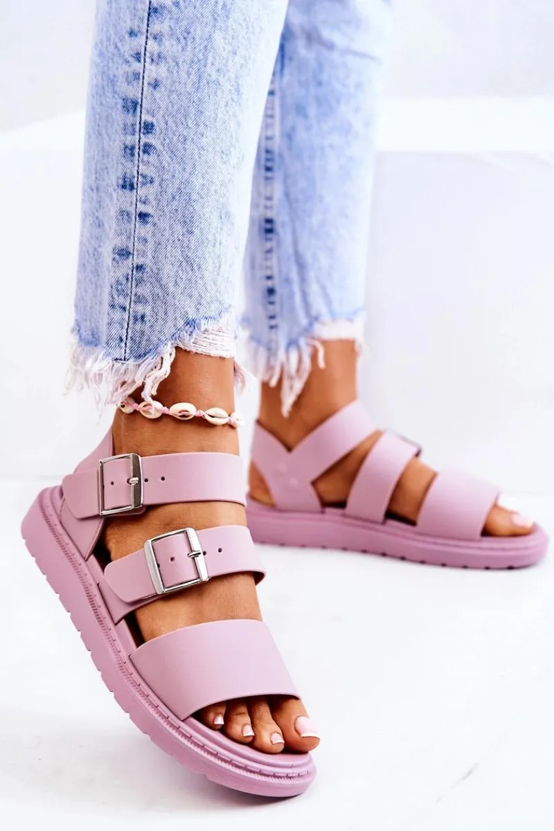 Sandały Gumowe|Sandały Płaskie>Boto Sandały Z Klamrą Fioletowe Reese