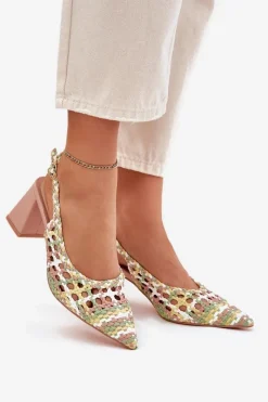 Sandały Na Słupku|Sandały Na Obcasie><noscript><img width=