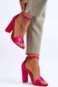 Sandały Na Obcasie>Boto Satynowe Sandały Na Obcasie Fuksja Linsy