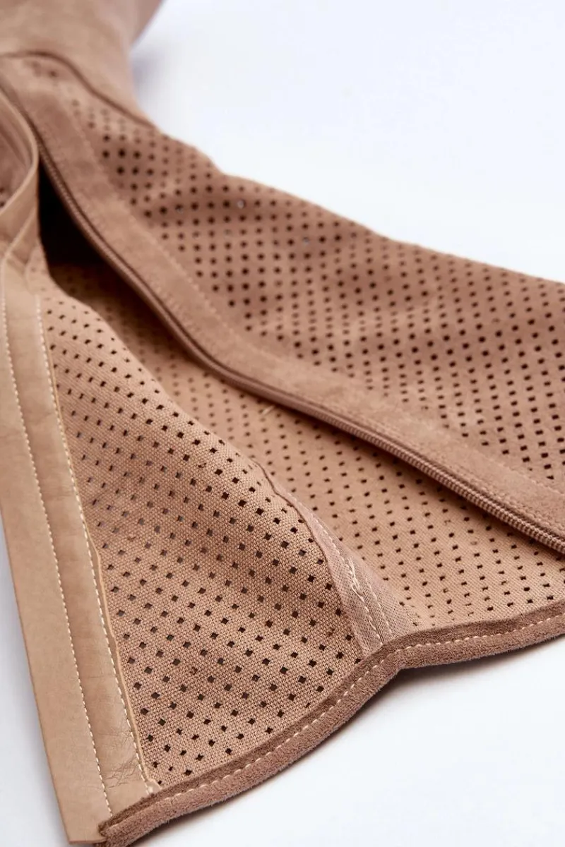 Sale S.Barski HY66-139 Ażurowe Kozaki Damskie Beżowe Damskie Kozaki Wiosenne|Kozaki Ażurowe