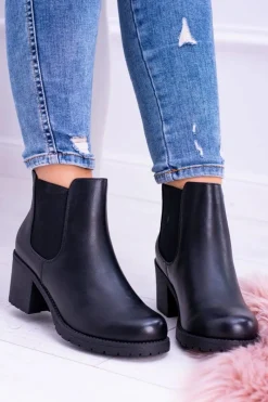 Hot Buty Sergio Leone Sergio Leone Czarne Botki Na Słupku Tulso