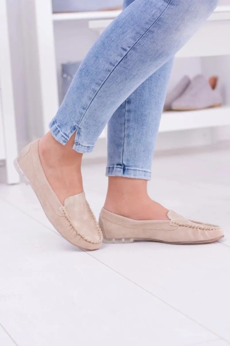 Mokasyny Damskie Skórzane|Mokasyny Damskie Zamszowe>Buty Sergio Leone Sergio Leone Damskie Beżowe Mokasyny Winted