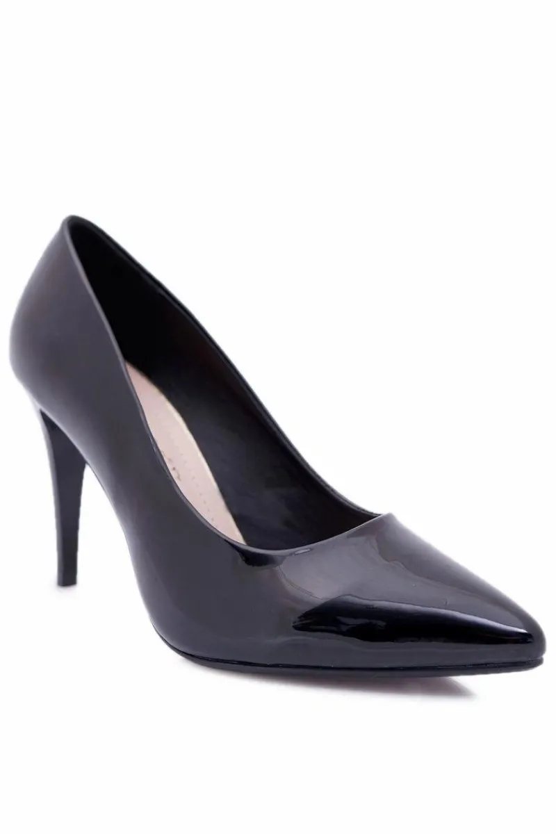 Szpilki Lakierowane|Czółenka Klasyczne>Buty Sergio Leone Sergio Leone Lakierowane Czółenka Szpilki Czarne Feliciana