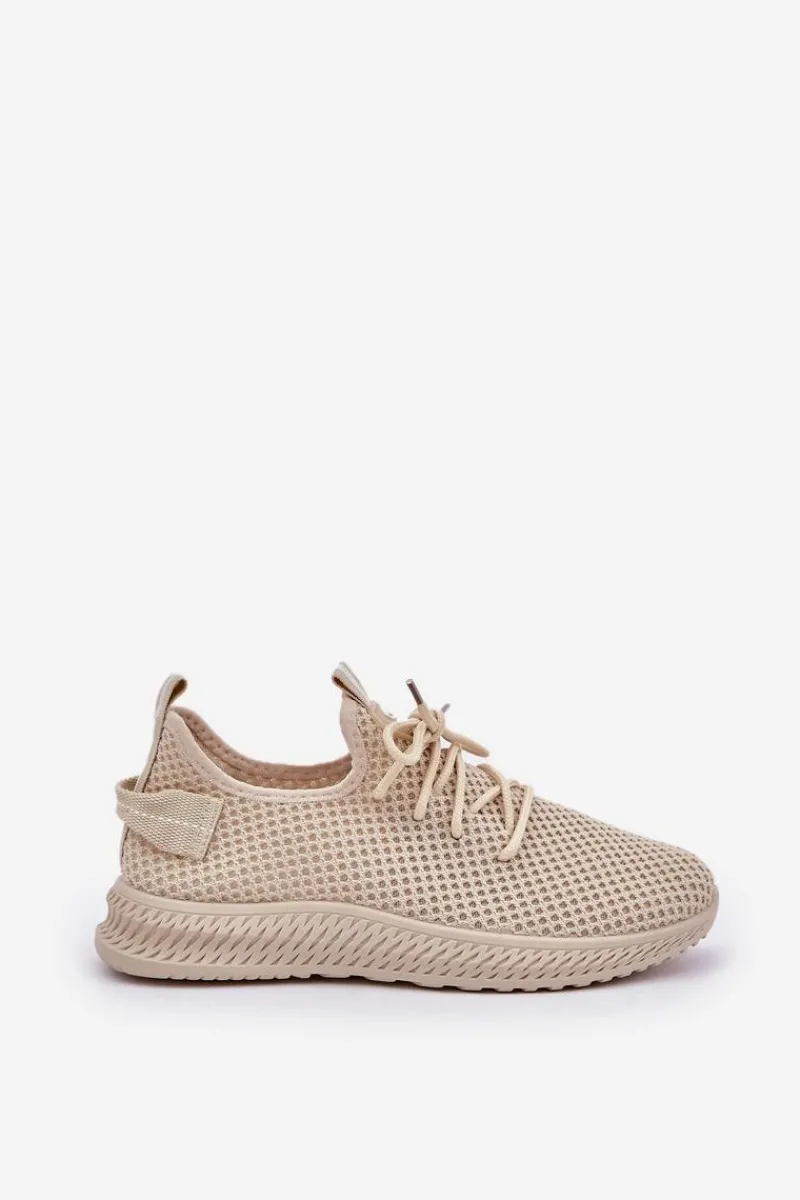 Sneakersy Damskie>Boto Siateczkowe Wsuwane Buty Sportowe Damskie Beżowe Harice