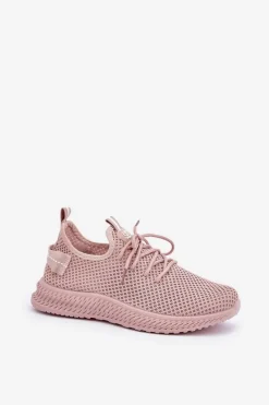 Outlet Boto Siateczkowe Wsuwane Buty Sportowe Damskie Różowe Harice
