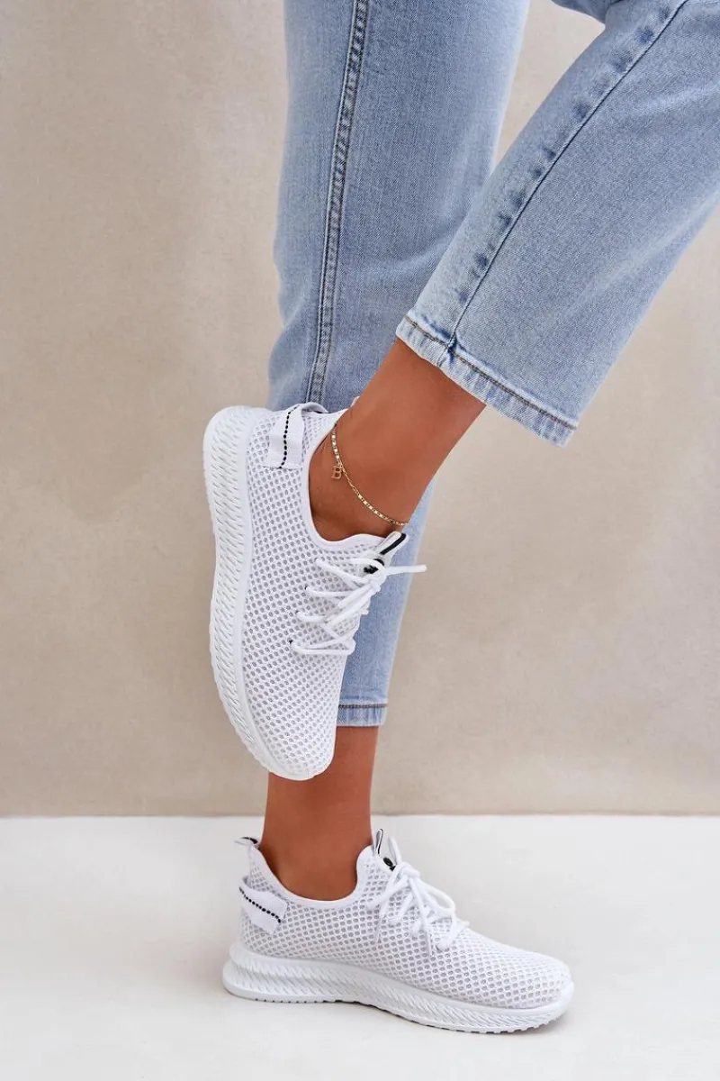 Sale Siateczkowe Wsuwane Buty Sportowe Damskie Białe Harice Damskie Sneakersy Damskie