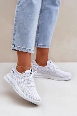 Sale Siateczkowe Wsuwane Buty Sportowe Damskie Białe Harice Damskie Sneakersy Damskie