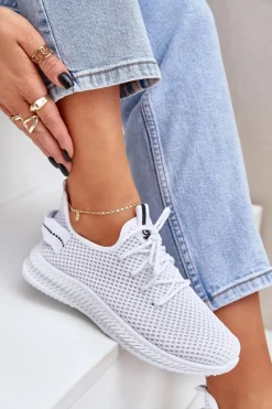 Sale Siateczkowe Wsuwane Buty Sportowe Damskie Białe Harice Damskie Sneakersy Damskie