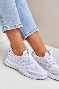Sale Siateczkowe Wsuwane Buty Sportowe Damskie Białe Harice Damskie Sneakersy Damskie