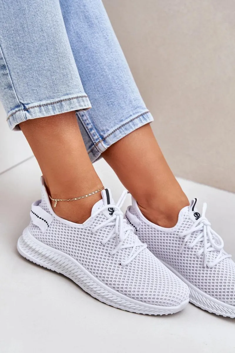 Sale Siateczkowe Wsuwane Buty Sportowe Damskie Białe Harice Damskie Sneakersy Damskie