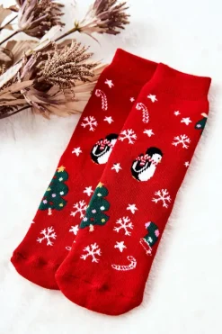 Hot Skarpetki Antypoślizgowe Mix Świąteczny Czerwone Skarpetki|Skarpetki